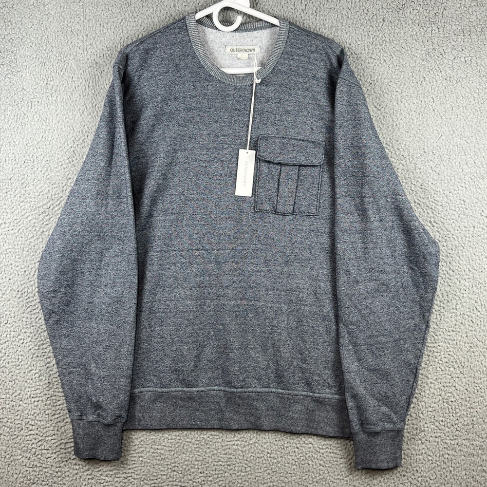 Outerknown Mens Crewneck Sweatshirt XL Blue Organic Cotton Recycled Poly 1240050